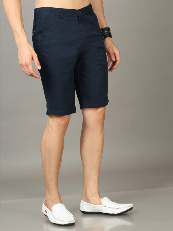 Classic Navy Blue Chino Shorts - Image 2