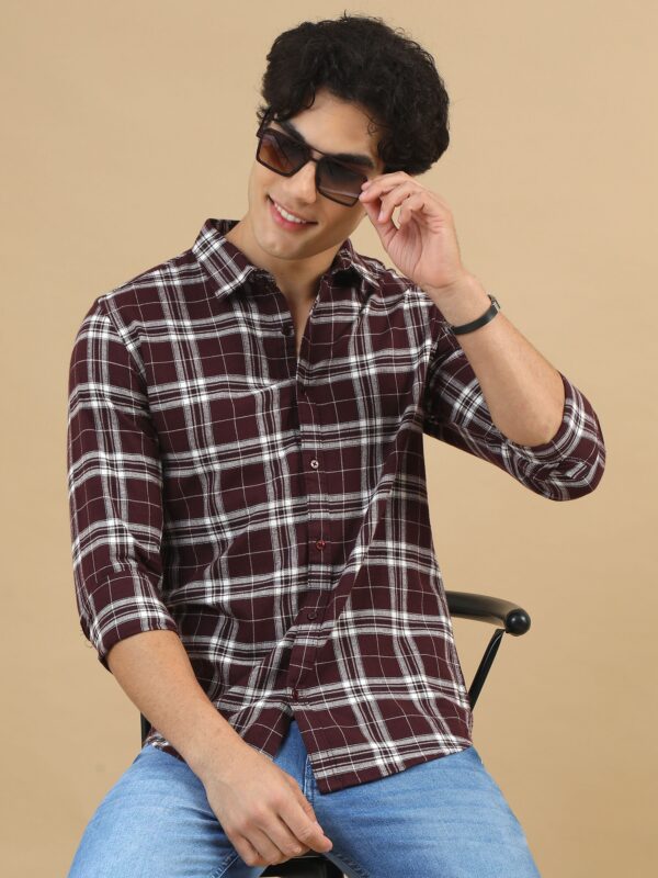 Plaid Fusion Tuscan Red Checks Shirt
