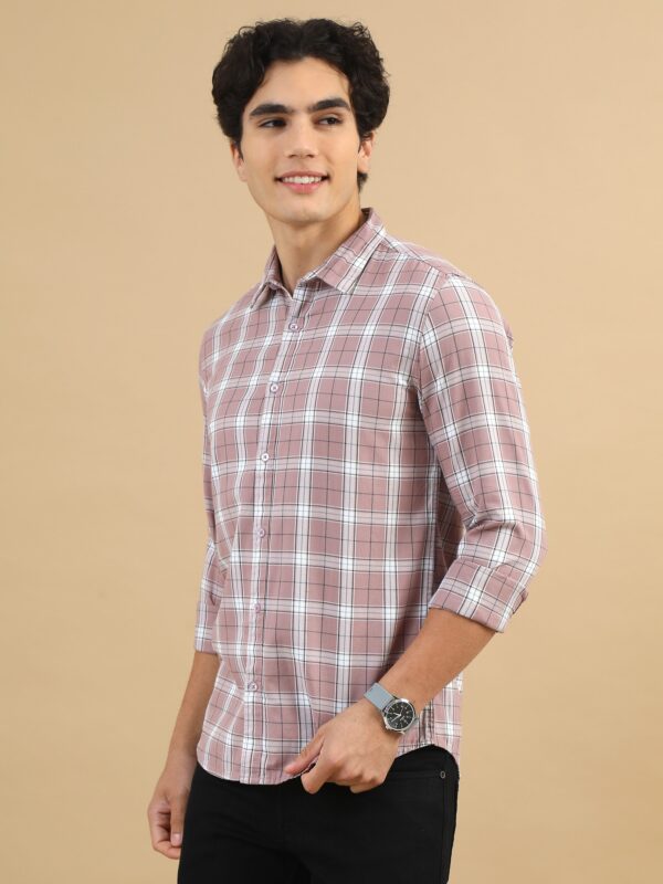 Bold Blocks Light Taupe Checks Shirt - Image 3