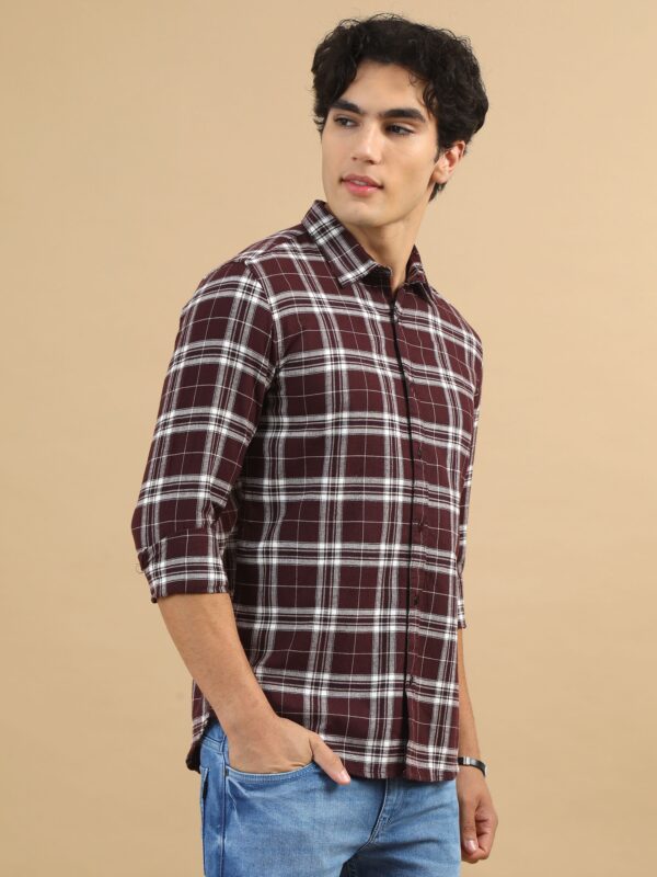 Plaid Fusion Tuscan Red Checks Shirt - Image 2