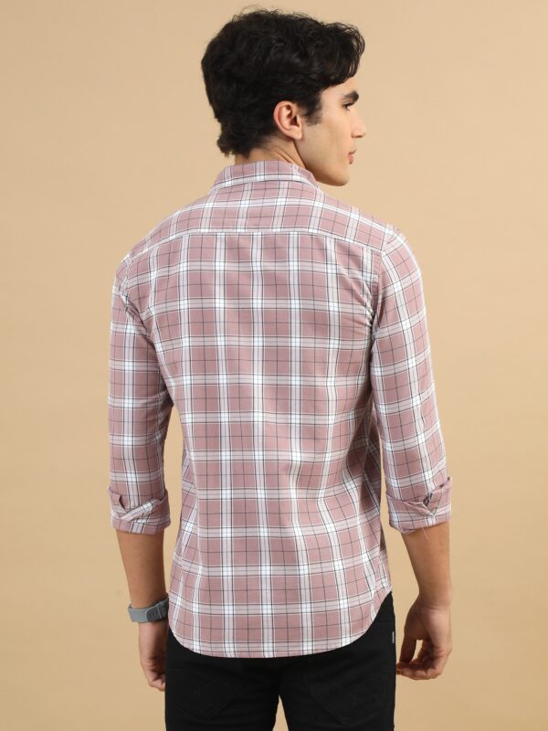 Bold Blocks Light Taupe Checks Shirt - Image 4
