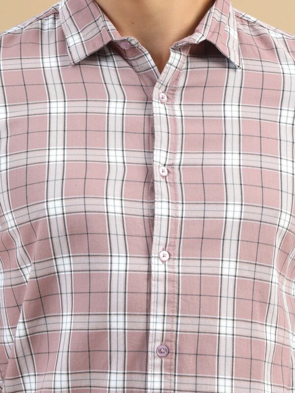 Bold Blocks Light Taupe Checks Shirt - Image 5
