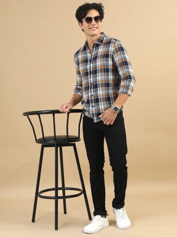 Plaid Pursuits Tan Checks Shirt - Image 6