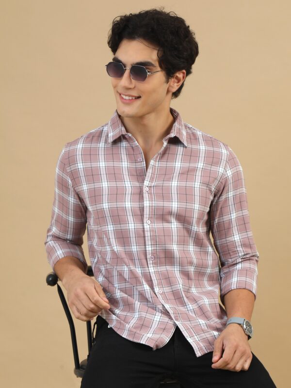 Bold Blocks Light Taupe Checks Shirt