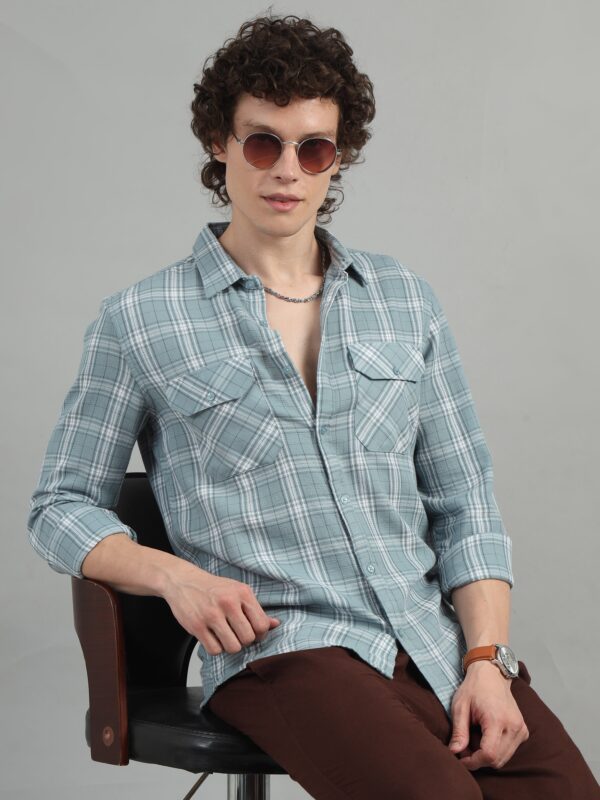 Urban Blue Cargo Checks Shirt