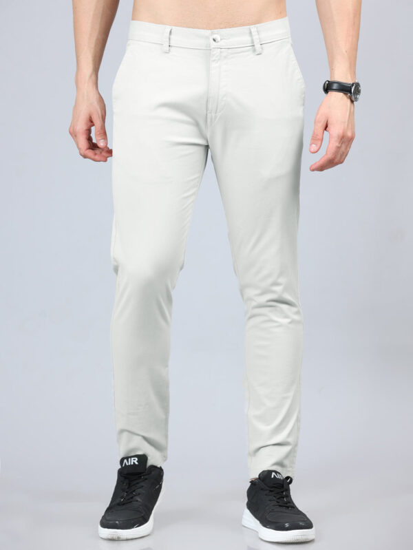 Fringe White Grey Solid Chinos - Image 2