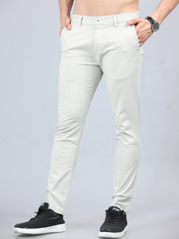 Fringe White Grey Solid Chinos - Image 3