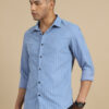 Spruce Blue Solid Harring Bone Shirt - Image 3