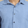 Spruce Blue Solid Harring Bone Shirt - Image 5