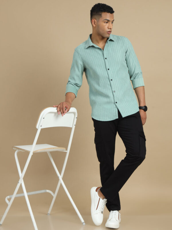 Laurel Green Solid Harring Bone Shirt - Image 6