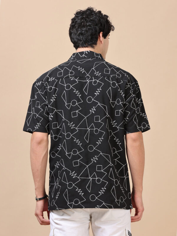 Abstract Black Embroidery Shirt - Image 4