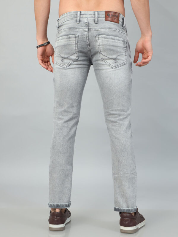 Pastel Grey Solid Slim Fit Jeans - Image 4