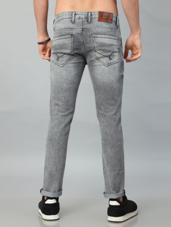 Ash Grey Solid Slim Fit Jeans - Image 4
