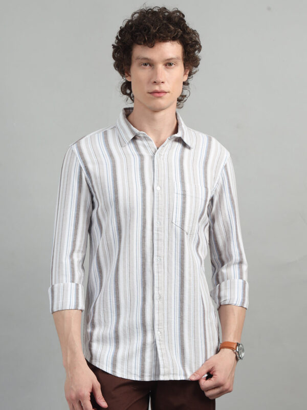 Tuscan Brown Strips Shirt - Image 2