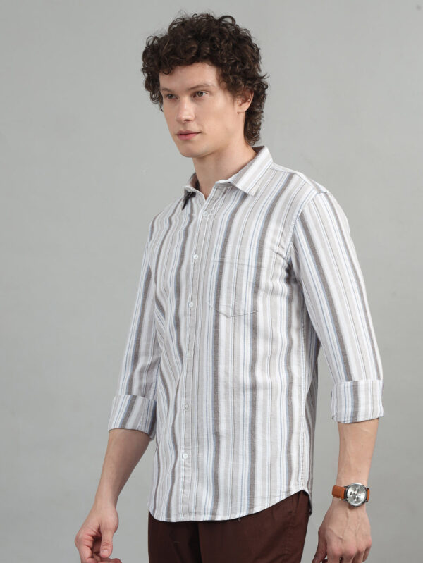 Tuscan Brown Strips Shirt - Image 3