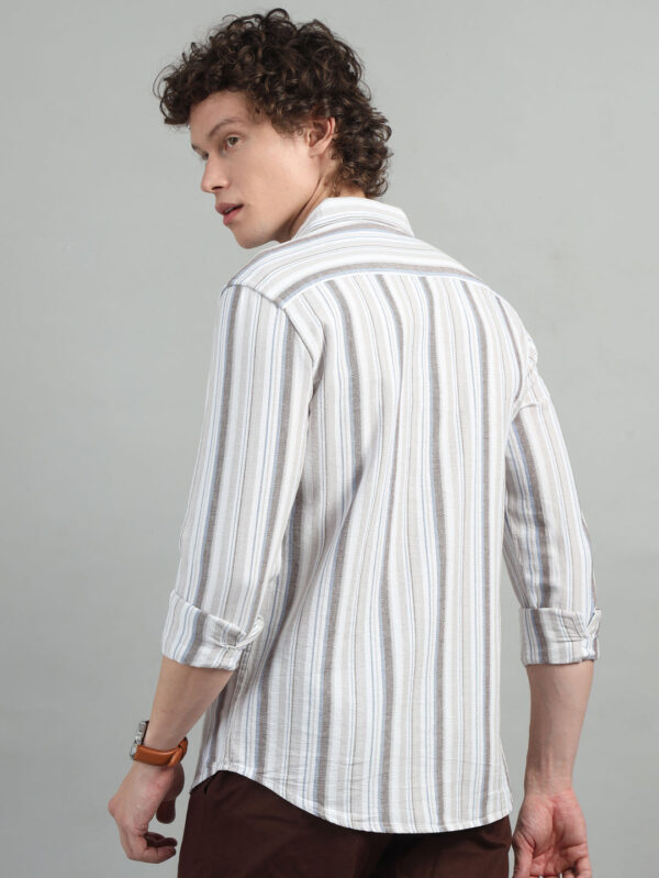 Tuscan Brown Strips Shirt - Image 4