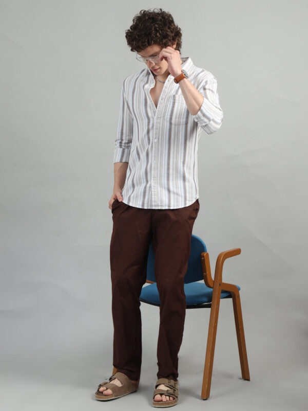 Tuscan Brown Strips Shirt - Image 6